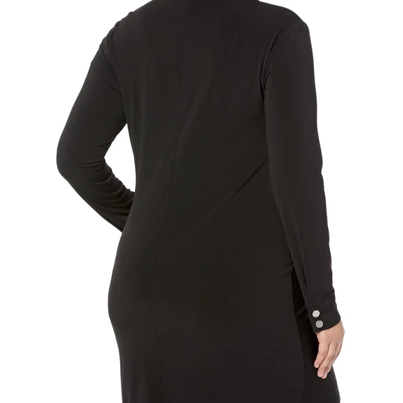 Solid Snap Ruched Mini Dress - Picture 2 of 4